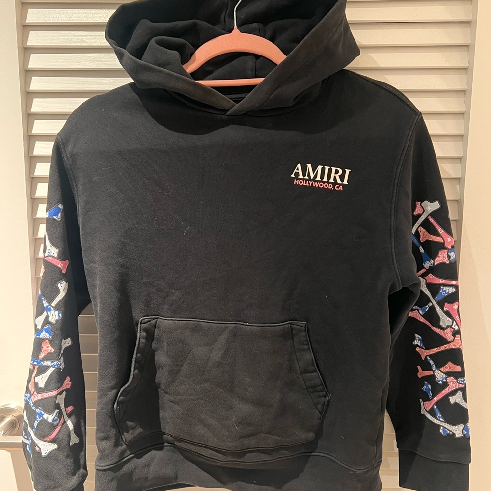 Amiri Black Graphic Hoodie for Kids
